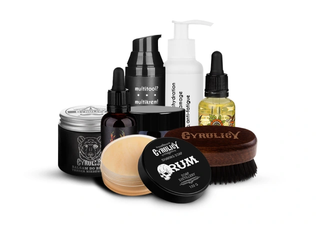Różnorodne produkty dedykowane do pielęgnacji brody